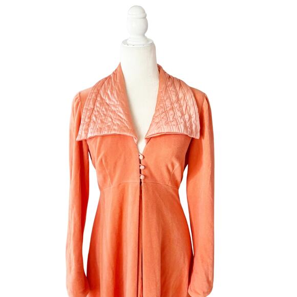 Vintage Vanity Fair Terry Robe Housecoat Orange 14 - Picture 2 of 12